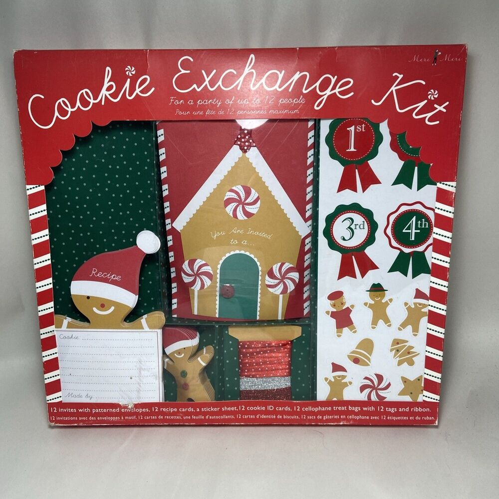 Williams Sonoma Meri Meri Christmas Cookie Exchange Kit for Party of 12 NEW